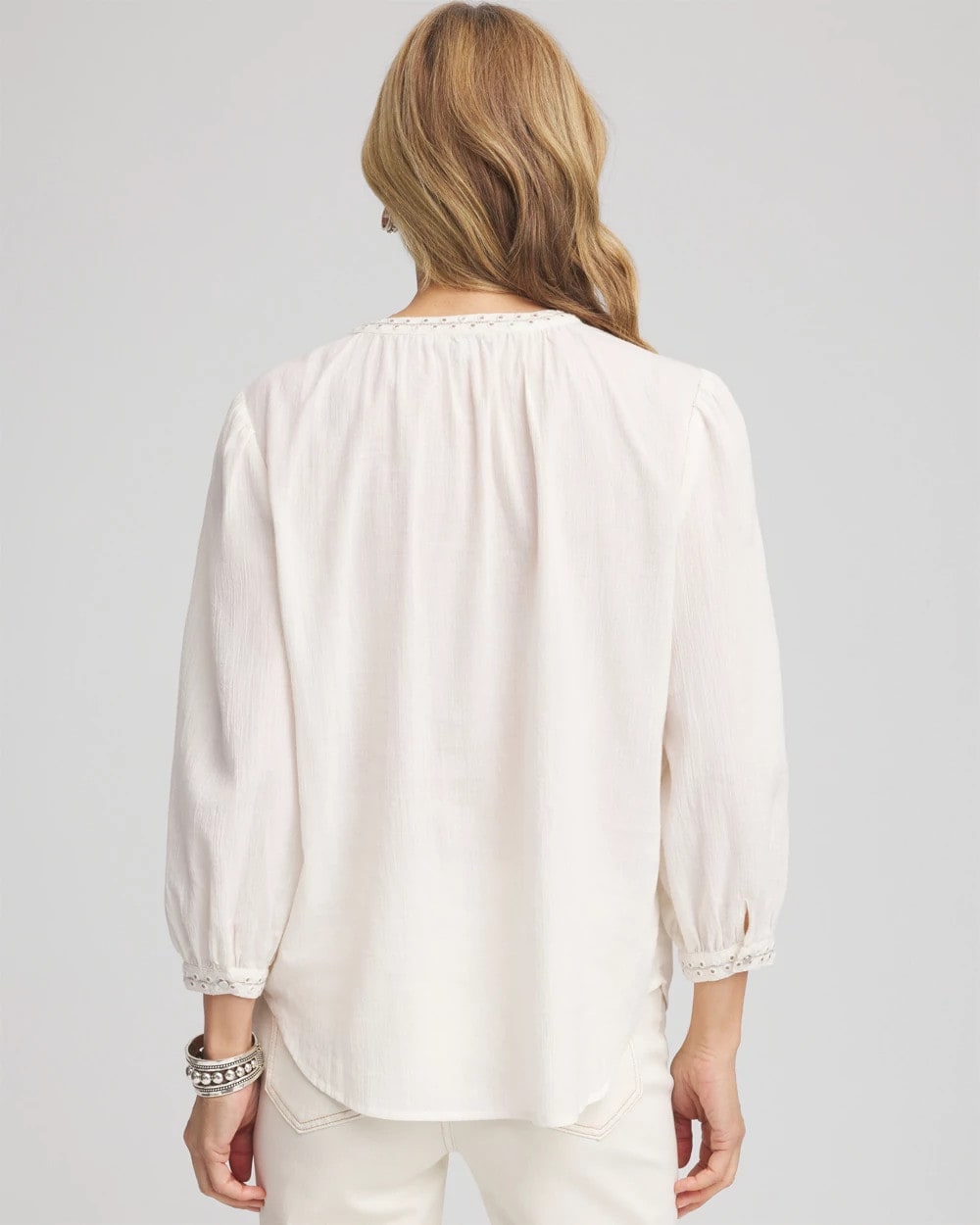 Embroidered Crinkle-Cotton Blouse - Chico's