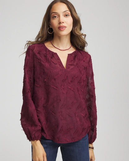 Feathered Pullover Peasant Blouse - Chico's