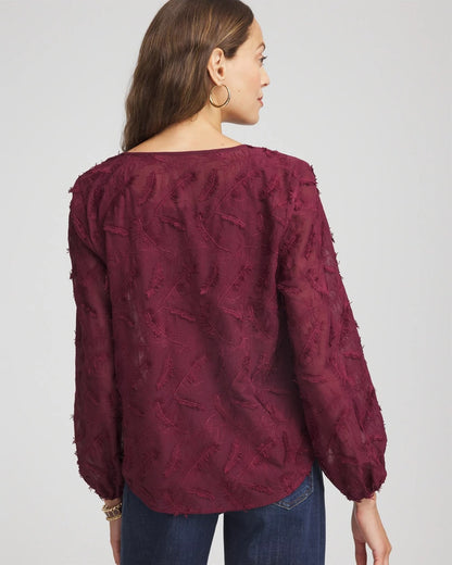 Feathered Pullover Peasant Blouse - Chico's