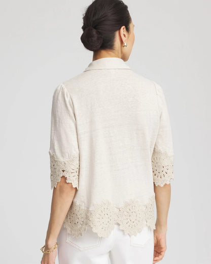 Crochet Trim Linen Shirt - Chico's