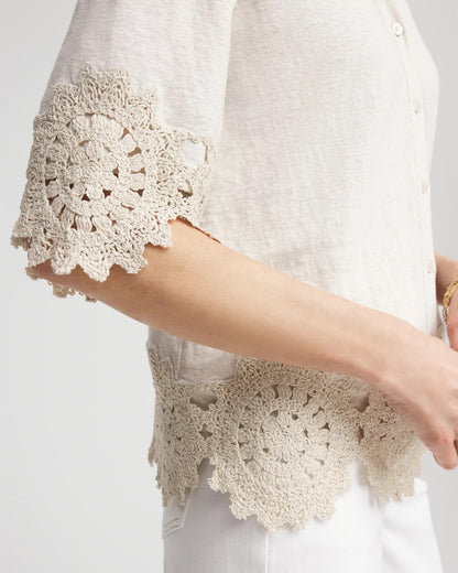 Crochet Trim Linen Shirt - Chico's