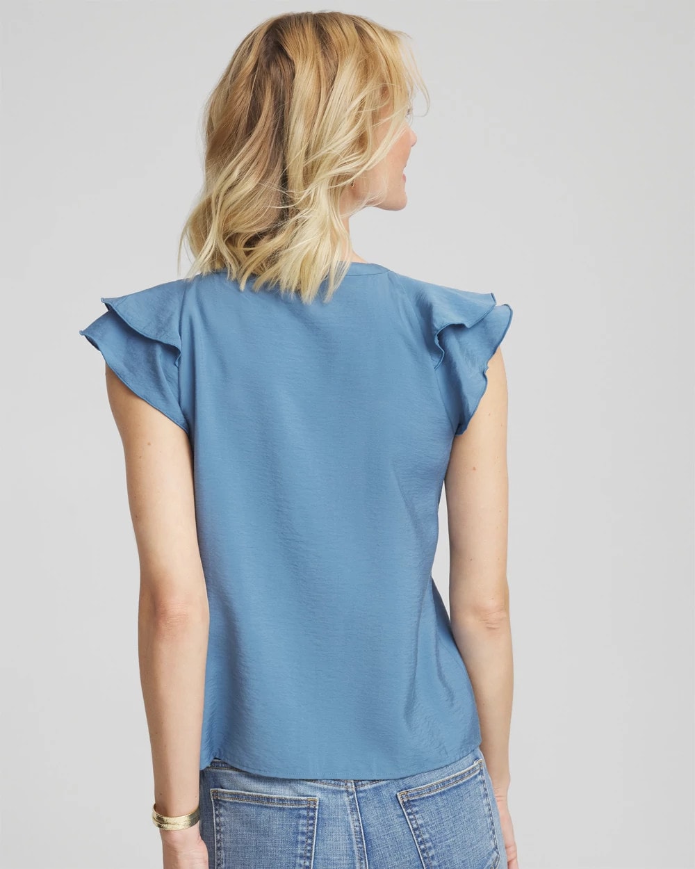 Crepe Ruffle-Trim Blouse - Chico's