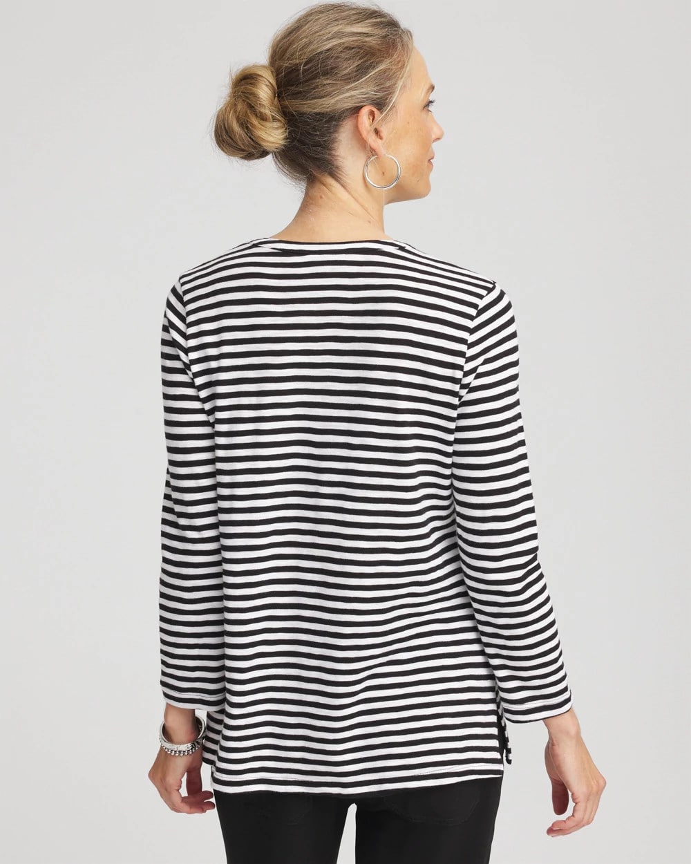Striped Slub Splitneck Henley Tee - Chico's