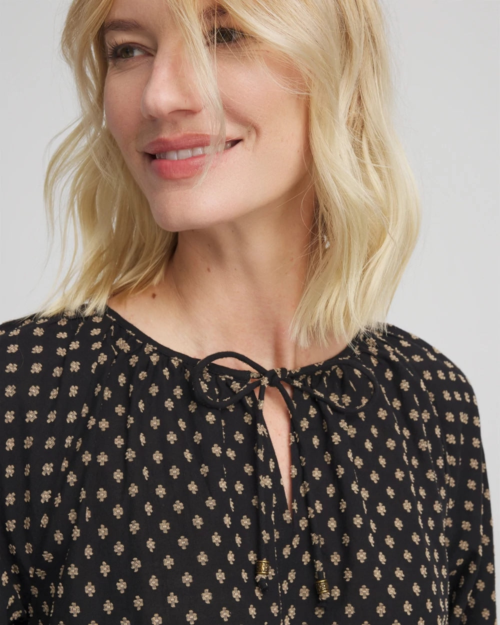 Floral Print Tie-Neck Top - Chico's