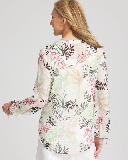 Drawstring Crinkle Chiffon Blouse - Chico's