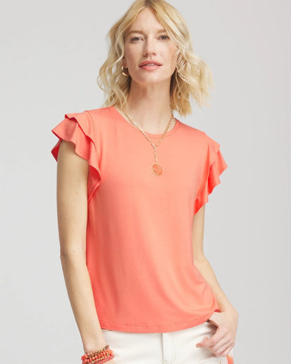 Touch of Cool™ Flutter Sleeve Tee - Chico's