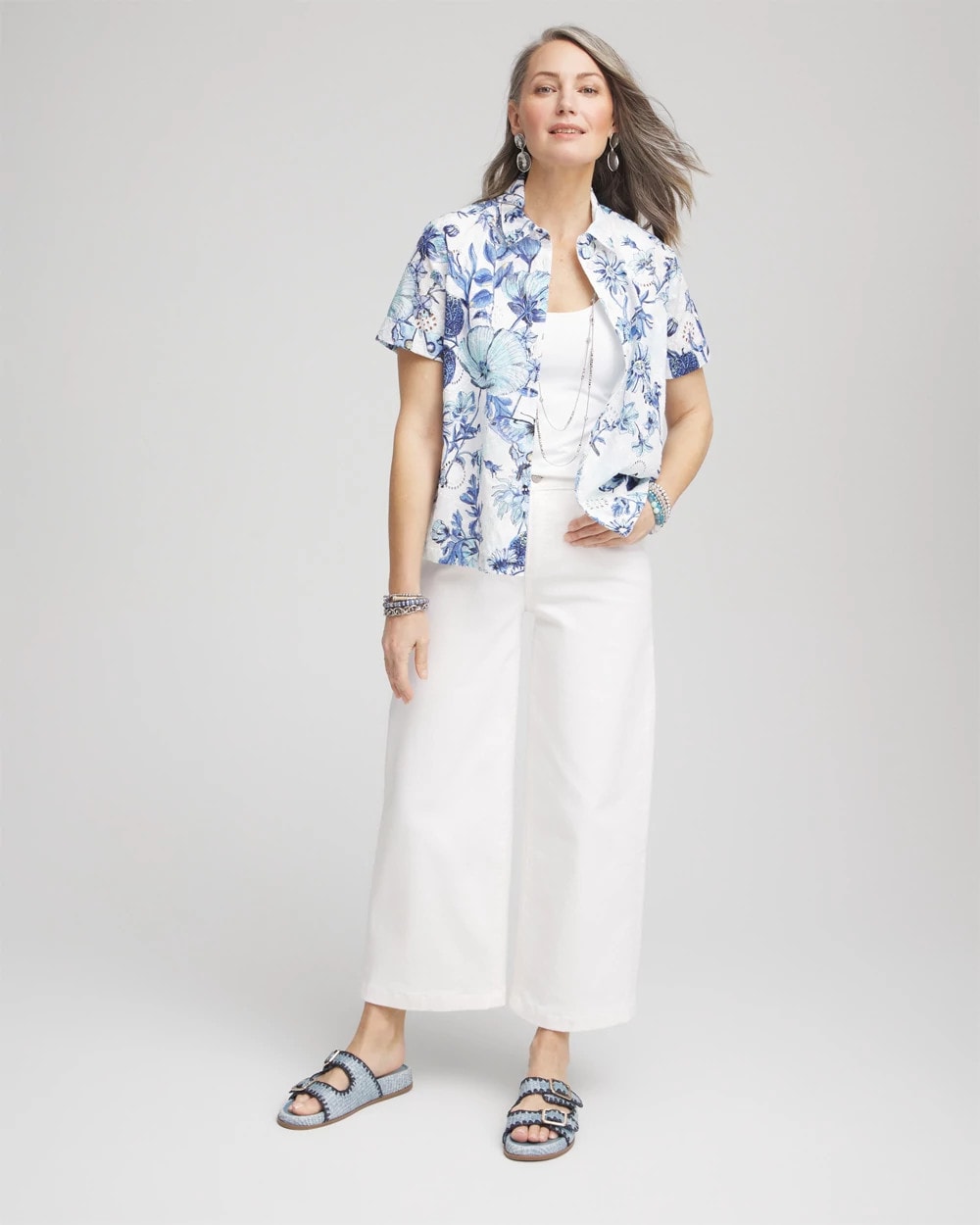 Butterfly Voile Short Sleeve Shirt - Chico's