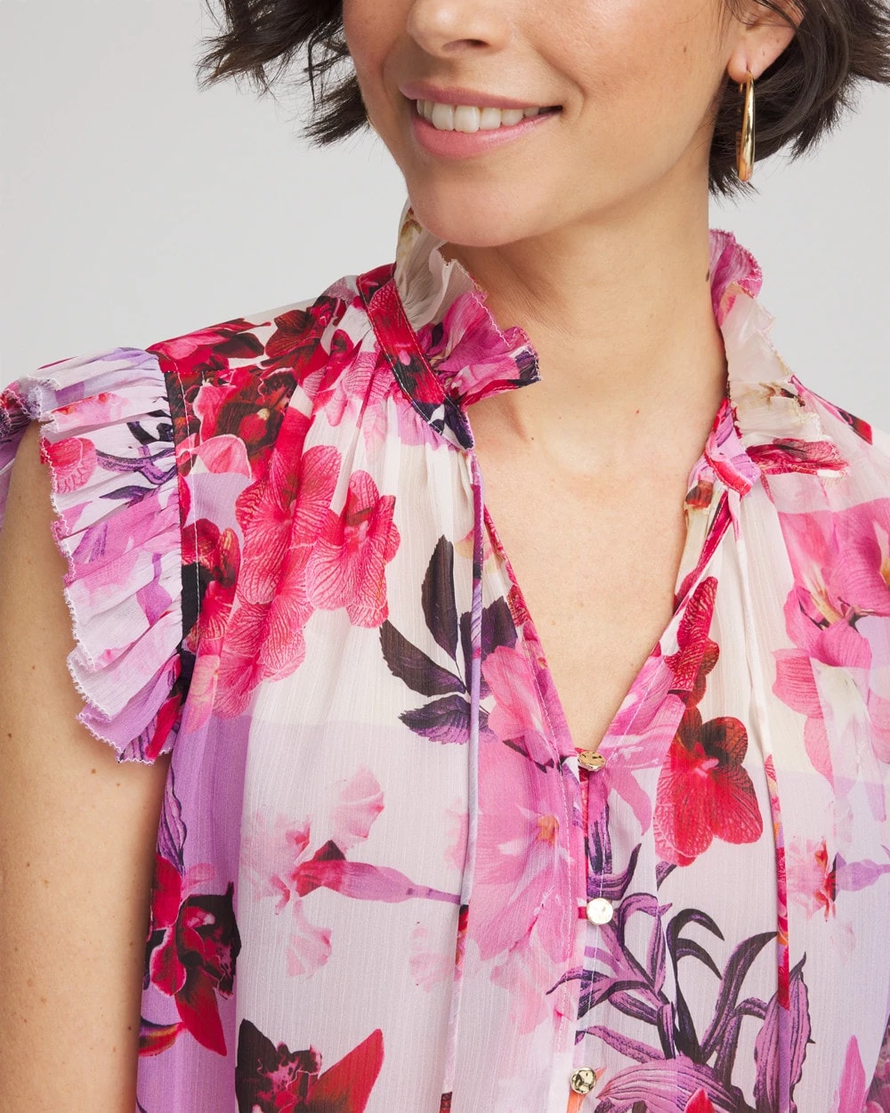 Floral Ruffle Collar Blouse - Chico's