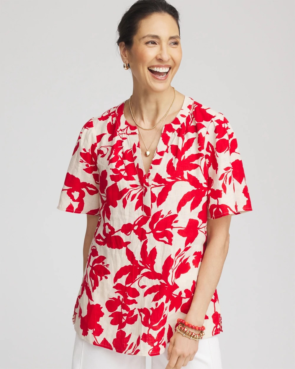 Floral Linen Popover Shirt - Chico's