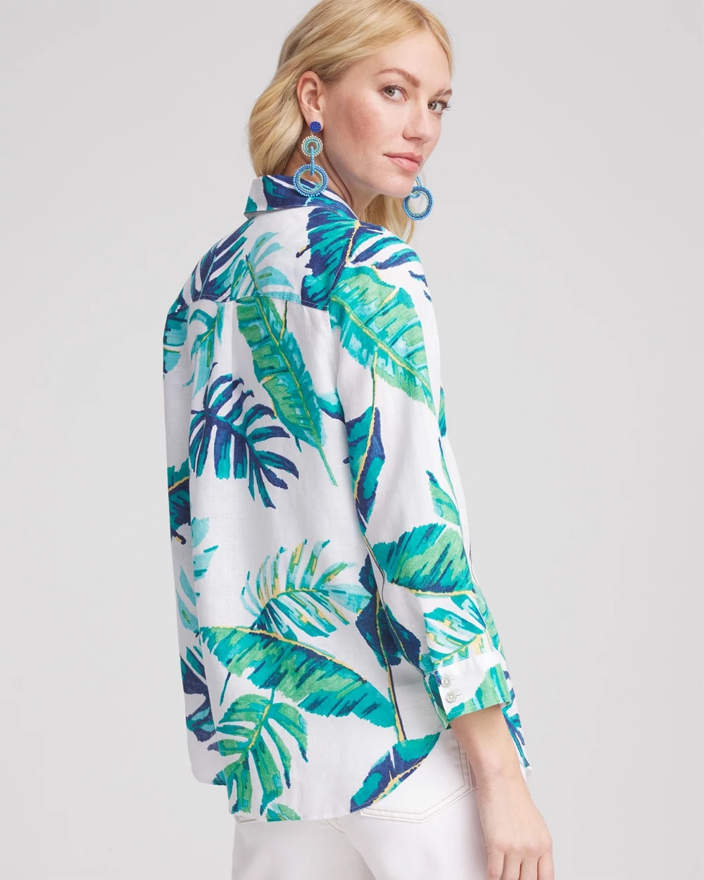 No Iron™ Palm Print Linen Shirt - Chico's