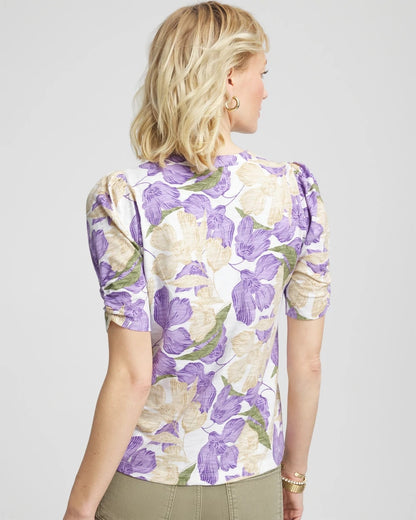 Floral Slub Henley Tee - Chico's