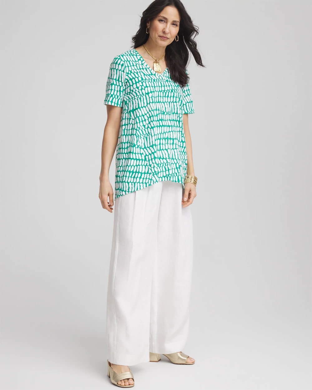 Tropical Short Sleeve Forward-Seam Tee - Chico's