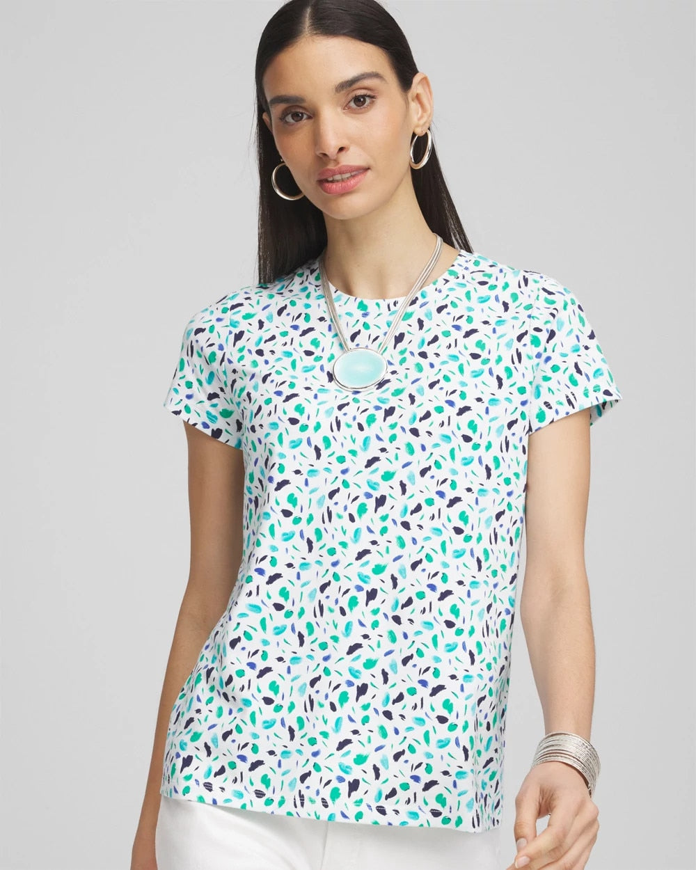 Polka-Dot Crewneck Perfect Tee - Chico's