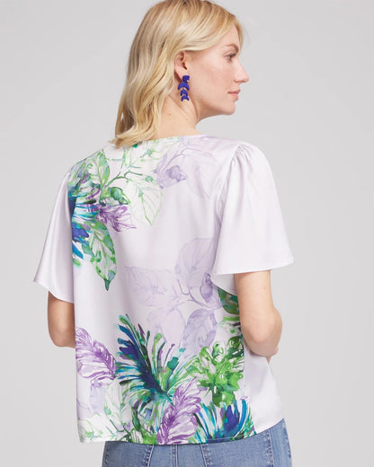 Flutter Sleeve Satin Top - Chico's