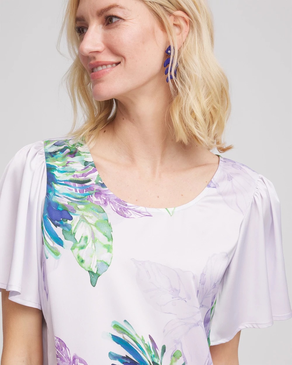 Flutter Sleeve Satin Top - Chico's
