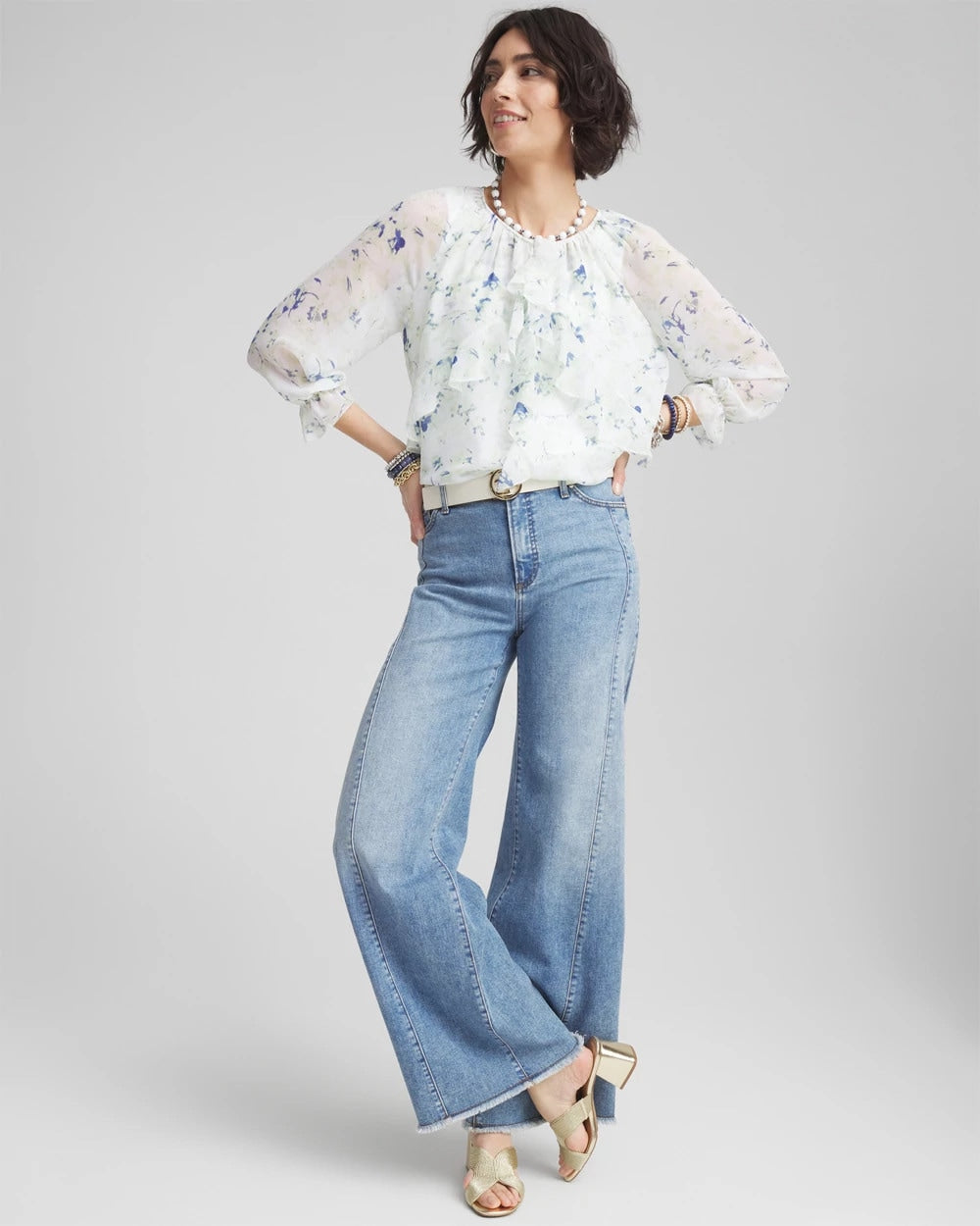 Georgette Sheer Ruffle Blouse - Chico's