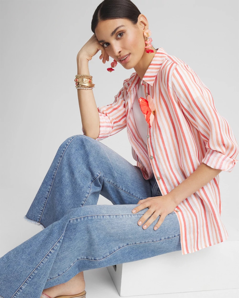 No Iron™ Striped Linen Shirt - Chico's