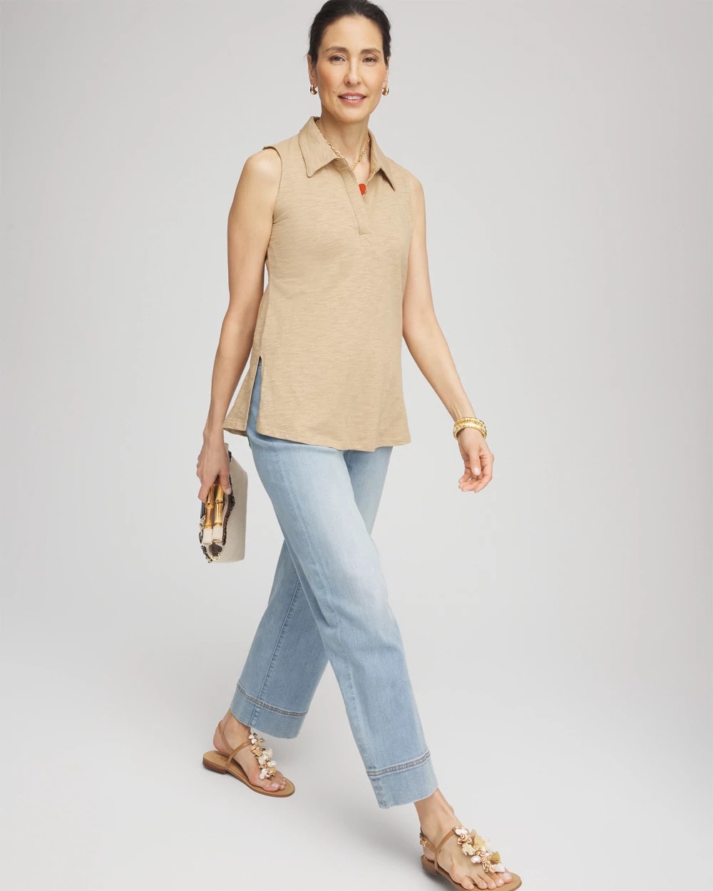Slub Sleeveless Collared Tunic - Chico's