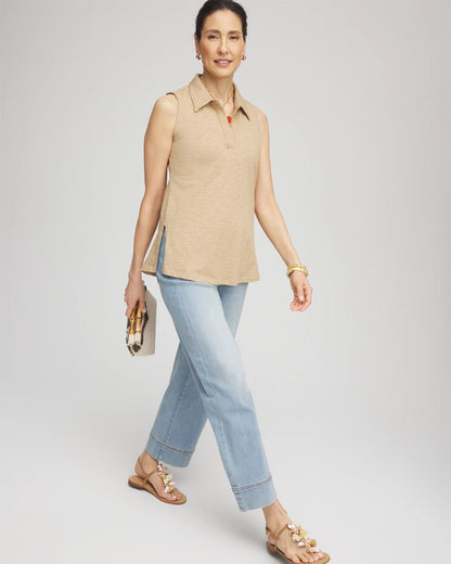 Slub Sleeveless Collared Tunic - Chico's
