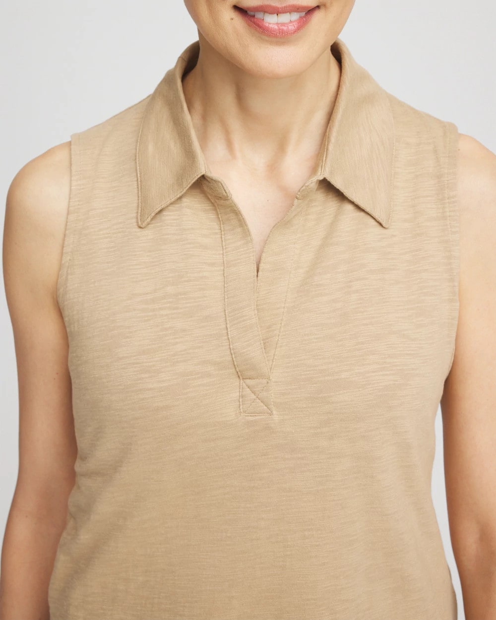 Slub Sleeveless Collared Tunic - Chico's
