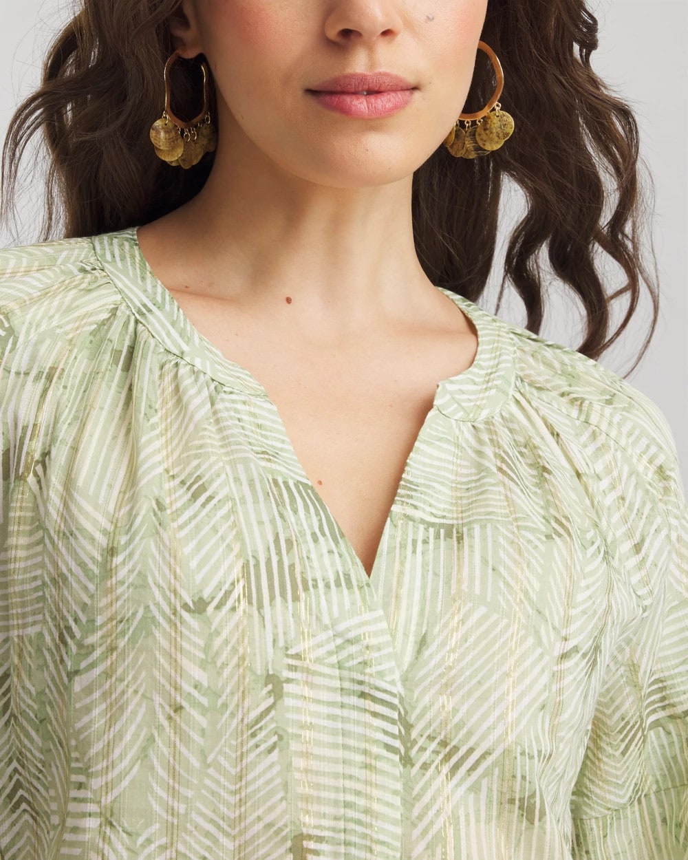 Lurex Stripe Cotton Blouse - Chico's