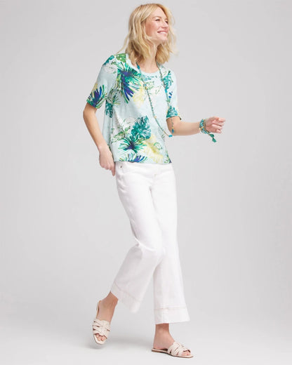 Island Print Slub Short-Sleeve Tee - Chico's