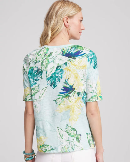 Island Print Slub Short-Sleeve Tee - Chico's