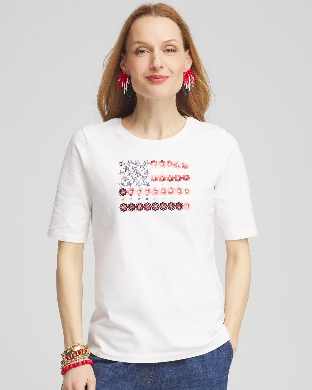 Flag Embellished Knit Tee - Chico's