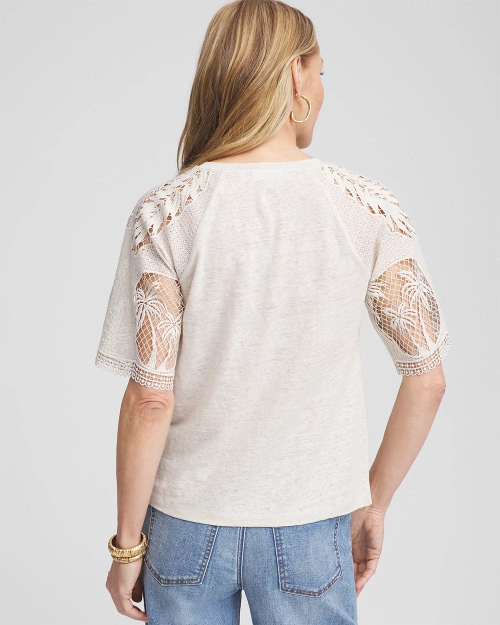 Linen Crochet Lace Short Sleeve Tee - Chico's