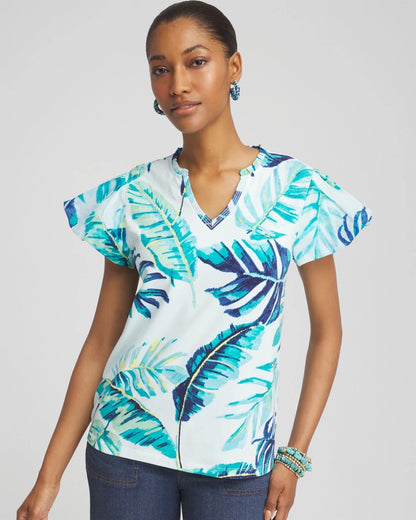 Notch Neck Cap Sleeve Tee - Chico's