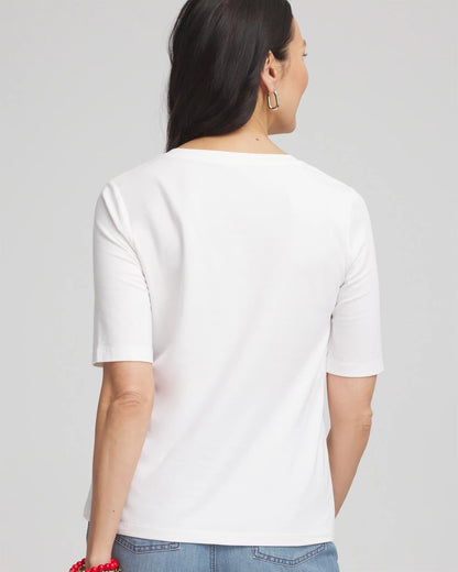 Coral Print V-Neck Perfect Tee - Chico's