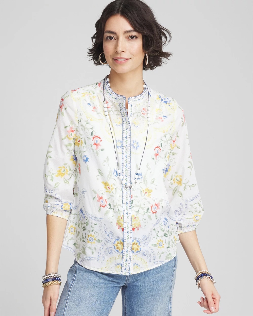 Floral Billow-Sleeve Blouse - Chico's