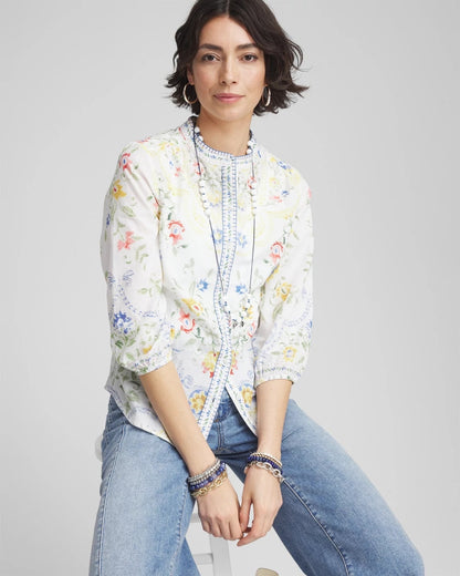 Floral Billow-Sleeve Blouse - Chico's