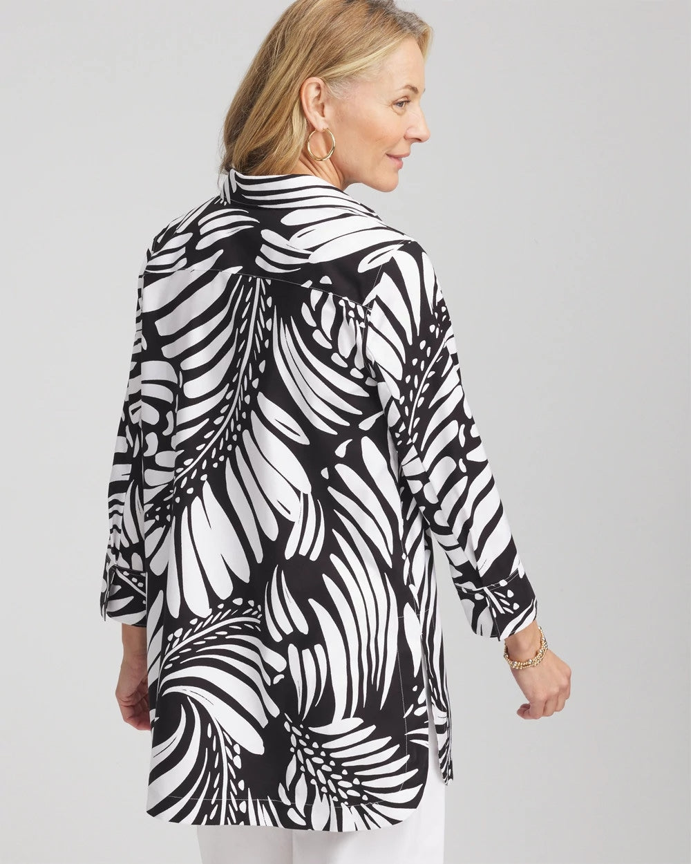 No Iron™ Printed Palms Button Down Tunic - Chico's