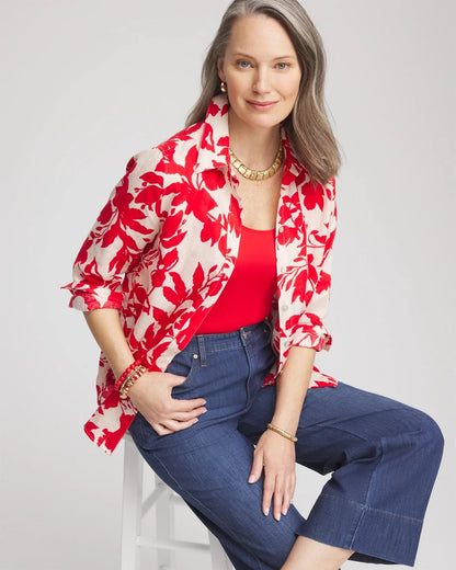 No Iron™ Floral Linen Shirt - Chico's