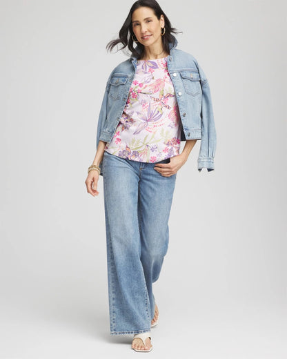 Tropical Floral Pima Tee - Chico's
