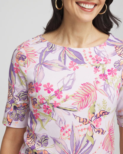 Tropical Floral Pima Tee - Chico's