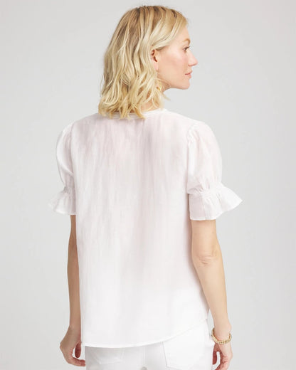 Pleated Cotton-Silk Shirt - Chico's