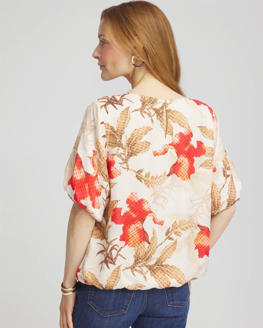 Floral Bubble-Hem Blouse - Chico's