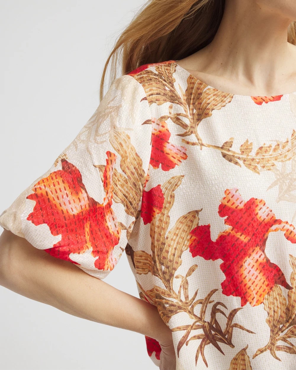 Floral Bubble-Hem Blouse - Chico's
