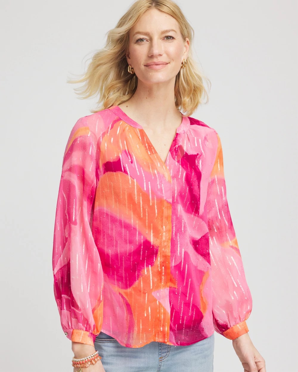 Watercolor Classic Fit Chiffon Blouse - Chico's
