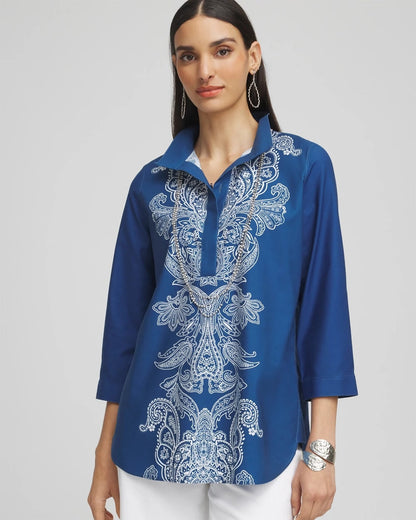 No Iron™ Paisley Buttonback Tunic - Chico's