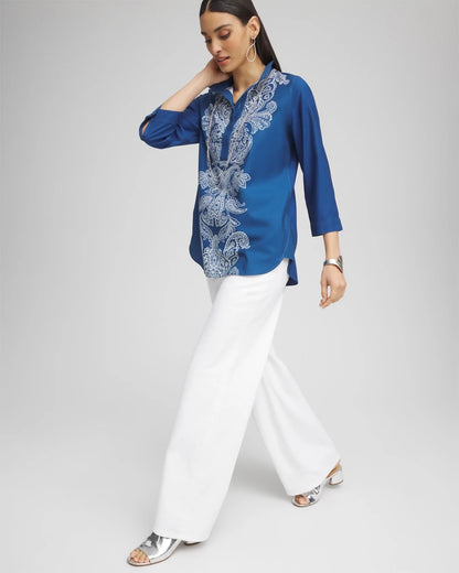 No Iron™ Paisley Buttonback Tunic - Chico's