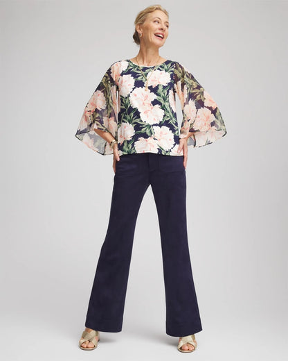 Georgette Angel-Sleeved Top - Chico's