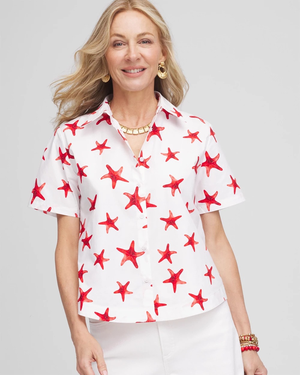 Starfish Short Sleeve Swing Shirt - Chico's