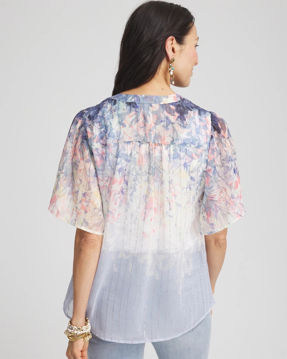 Jacquard Flutter-Sleeve Blouse - Chico's