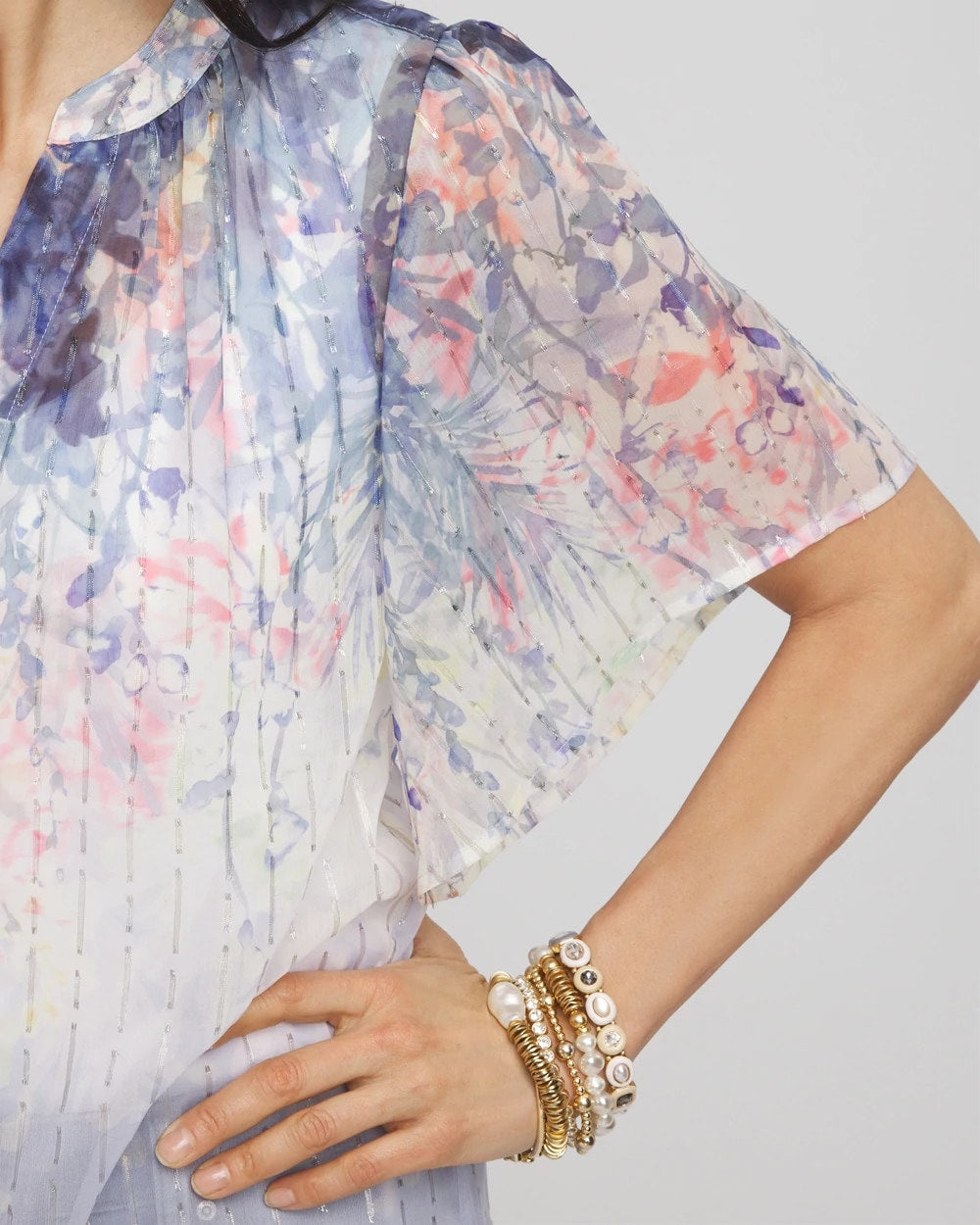 Jacquard Flutter-Sleeve Blouse - Chico's
