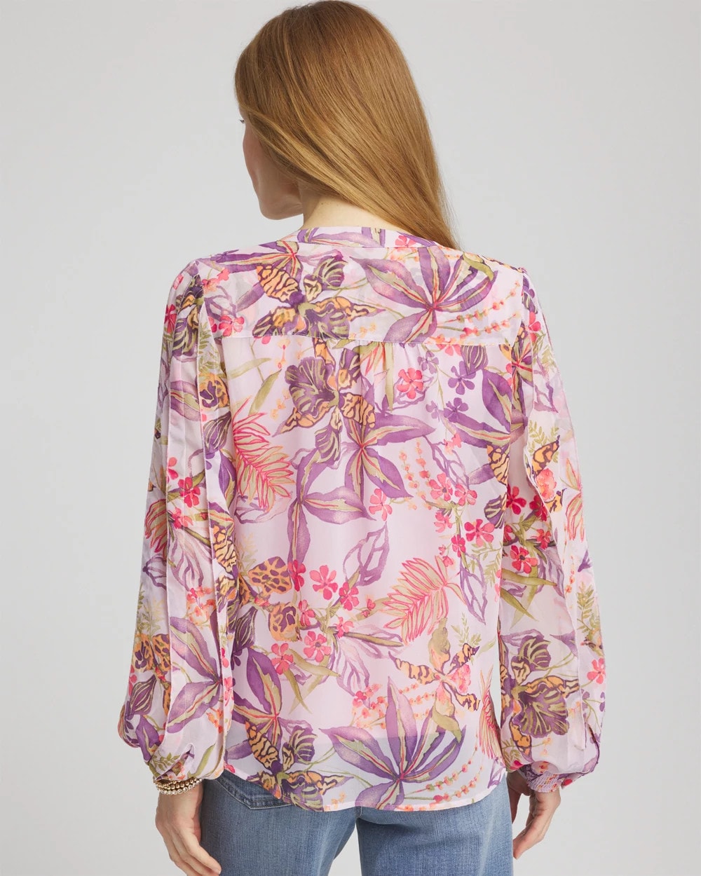 Floral Georgette Pintuck Blouse - Chico's