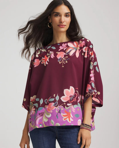 Printed Boatneck Pullover Poncho - Chico's