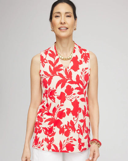 Floral Sleeveless V-Neck Tunic - Chico's